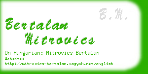 bertalan mitrovics business card